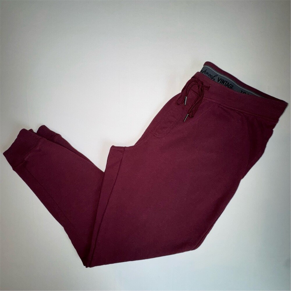 Weatherproof Vintage Slim Tapered Jogger Sweatpants‎ Men's XL Burgundy Athletic